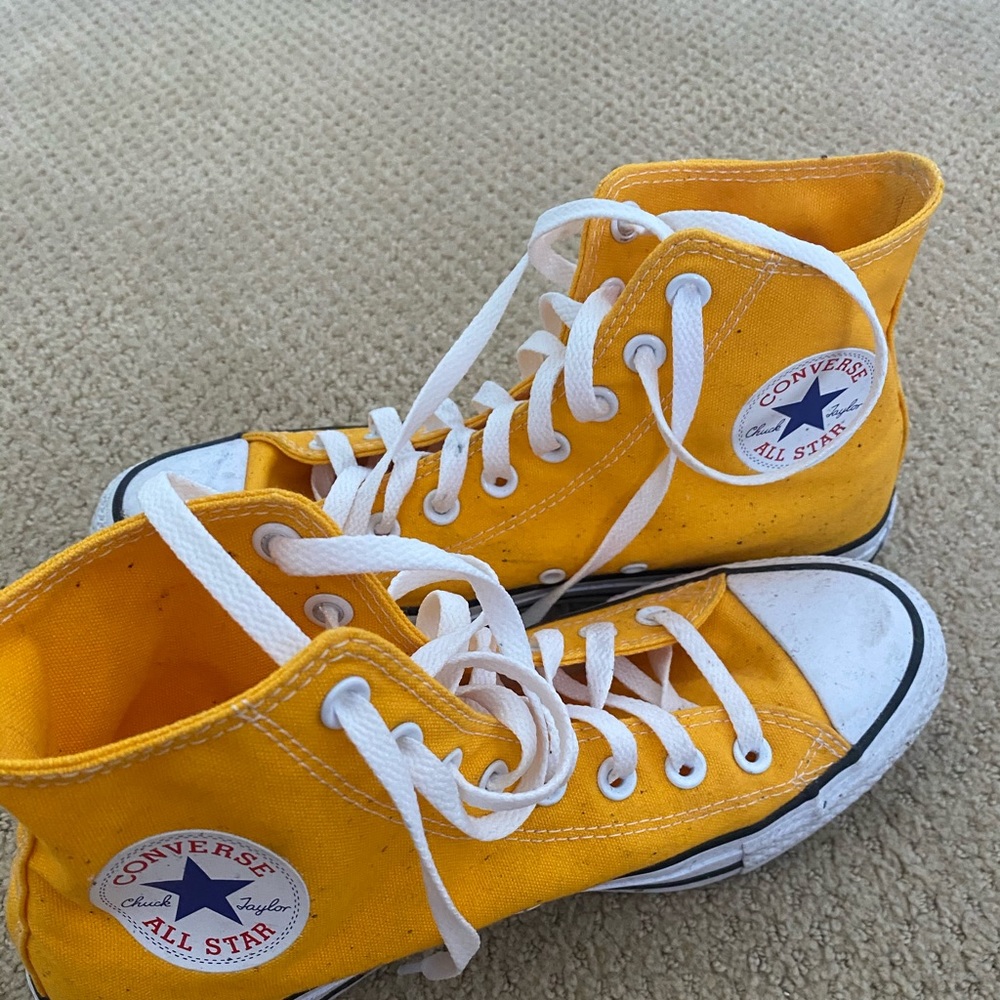 yellow high top converse